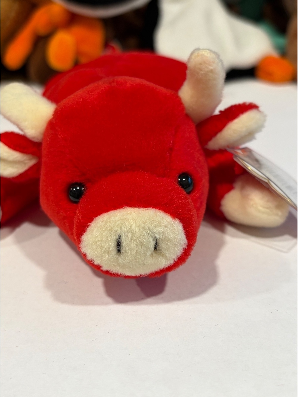 Authentic vintage 1995 Ty Beanie Baby "Snort" the Bull New MWMTs plush toy